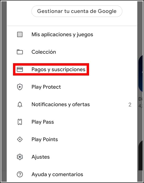 pagos y suscripciones